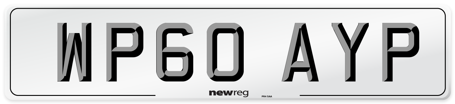 WP60 AYP Number Plate from New Reg